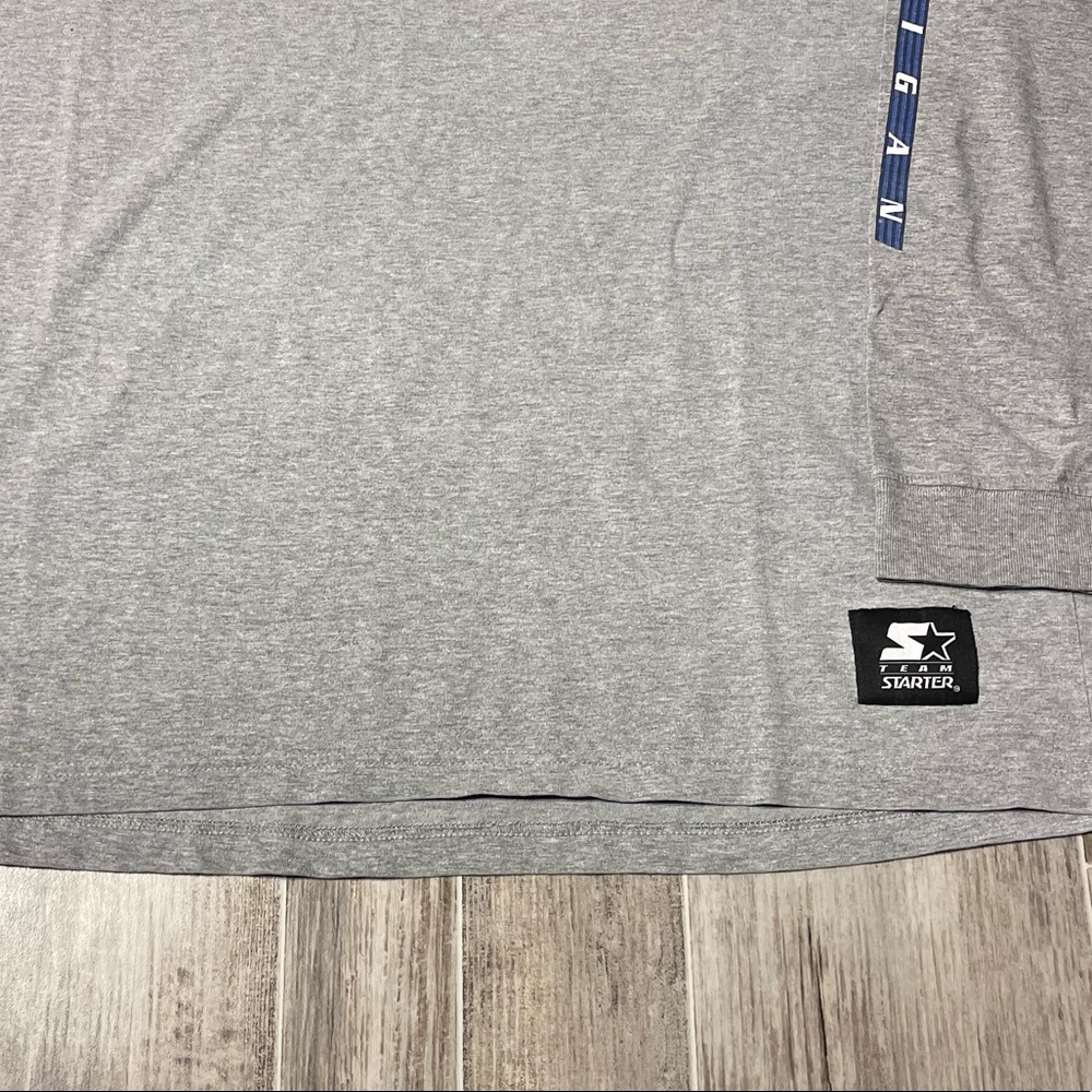 Vintage Y2K Michigan Wolverines Long Sleeve Shirt STARTER Grey XL 🚨 - Picture 4 of 7